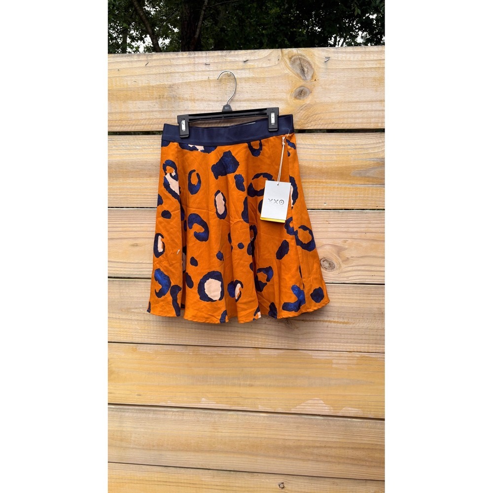 3.1 Phillip Lim Target 20th Anniversary Leopard Print Mini Skirt Orange Navy 4